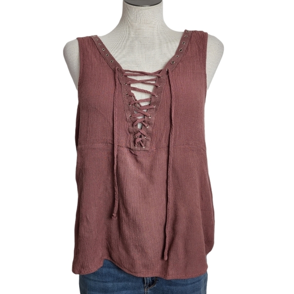 Charlotte Russe Tops - Charlotte Russe Lace Up Sleeveless top Size L